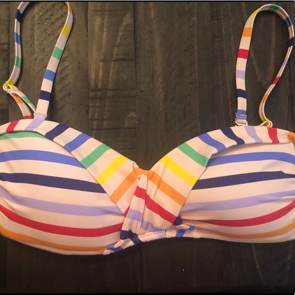 Gibson & Latimer Striped Bandeau Bikini Top